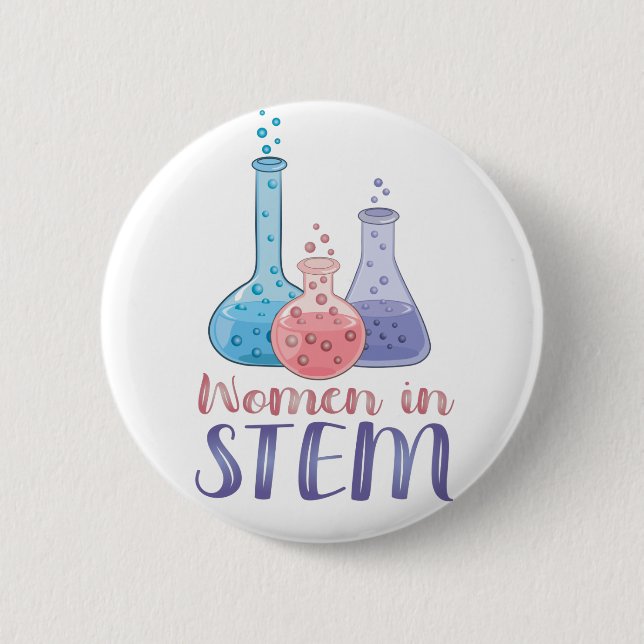 Women In STEM 6 Cm Round Badge (Front)