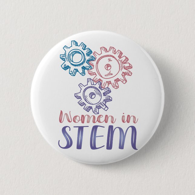 Women In STEM 6 Cm Round Badge (Front)