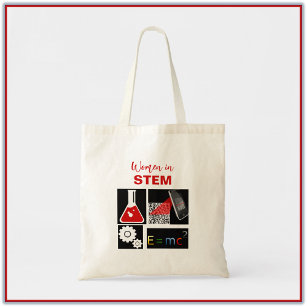 Women in Stem Black and Red Tote Bag
