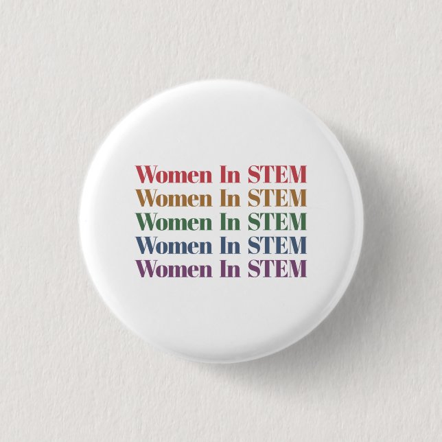 Women In Stem Science Technology Engineering Math 3 Cm Round Badge (Front)