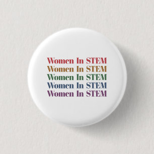 Women In Stem Science Technology Engineering Math 3 Cm Round Badge