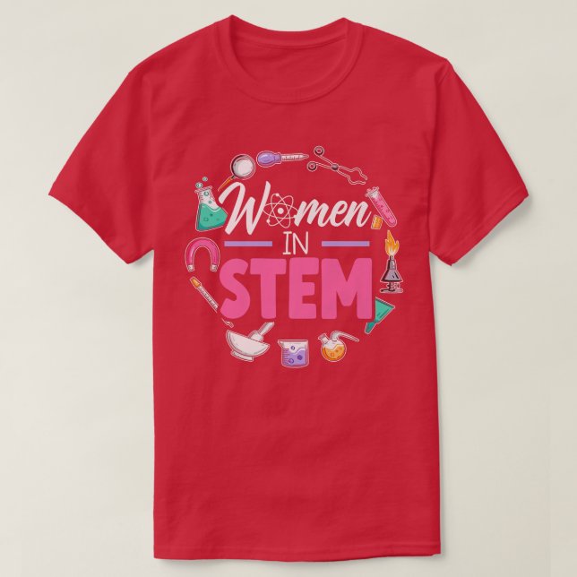 Women In STEM Steminist Engineering Biologist Scie T-Shirt (Design Front)