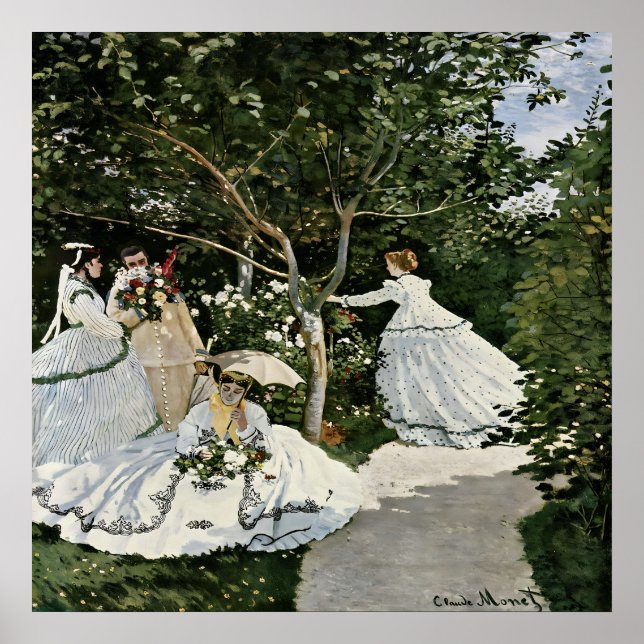 Women in the Garden by Claude Monet Poster (Front)