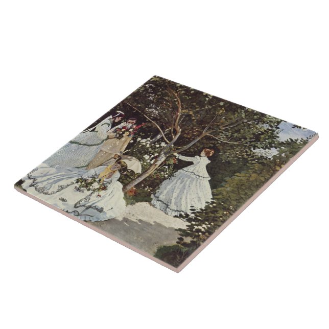 Women In The Garden by Claude Monet Tile (Side)
