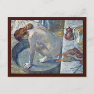 Women In The Tub Washing His Back By Edgar Degas Postcard