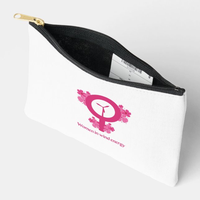 Women in Wind Energy– Feminist Gift Accessory Pouch (Open)