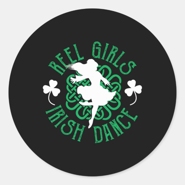 Women Irish Step Dancer Step Dancing Reel Girls Ir Classic Round Sticker (Front)