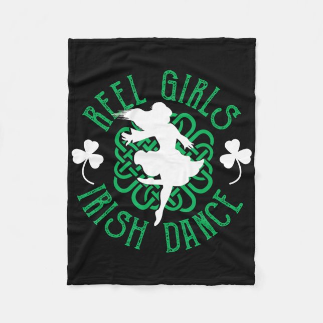 Women Irish Step Dancer Step Dancing Reel Girls Ir Fleece Blanket (Front)