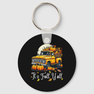 Women It's Fall Y'all Pumpkin Truck Autumn Tree He Key Ring