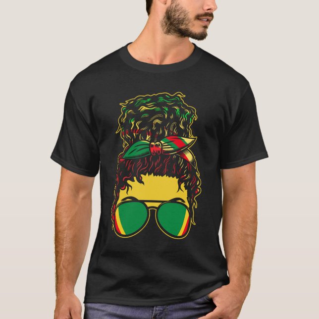 Women Jamaica Reggae Rasta T-Shirt (Front)