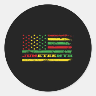 Women Juneteenth Flag African American  Classic Round Sticker