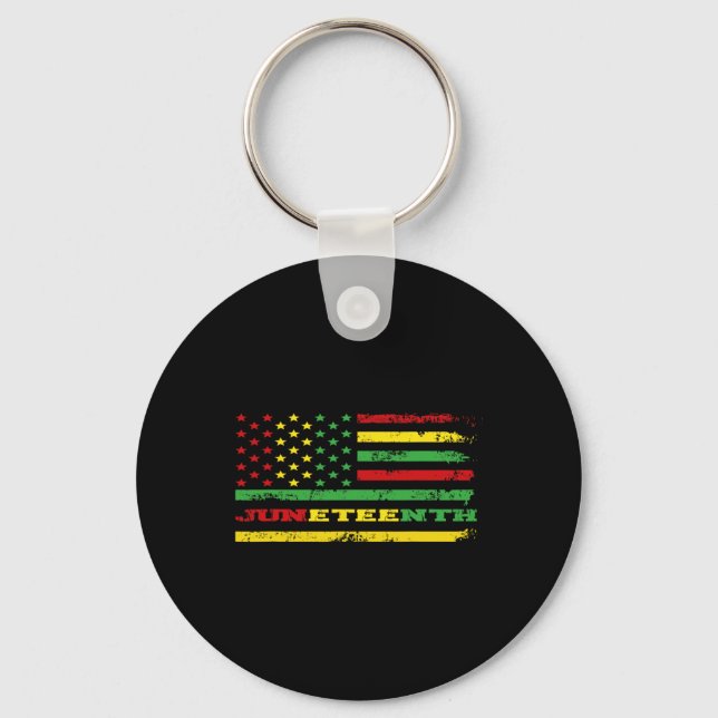 Women Juneteenth Flag African American  Key Ring (Front)