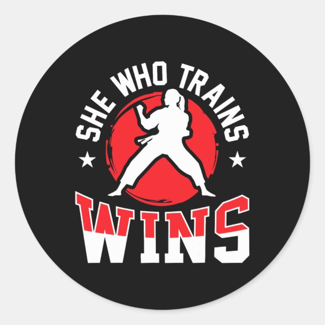 Women Karate  Classic Round Sticker (Front)