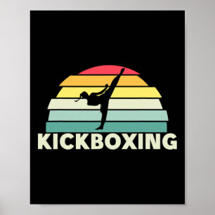 Women Kickboxing Martial Arts Retro Karate Girls K Poster