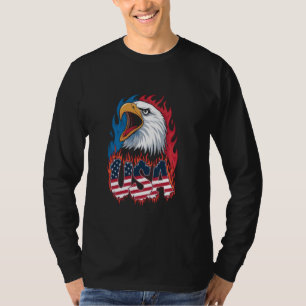 Women Kids Eagle Flag American Men Patriotic USA T T-Shirt