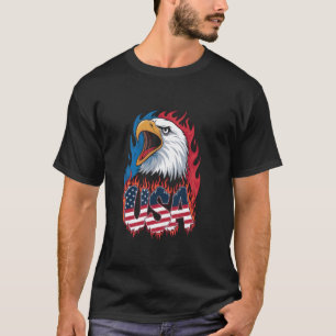 Women Kids Eagle Flag American Men Patriotic USA T T-Shirt
