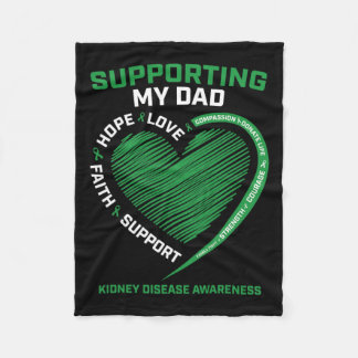 Women Kids Father Dad Kidney Disease Awareness Gif Fleece Blanket