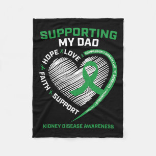 Women Kids Father Gifts Dad Kidney Disease Awarene Fleece Blanket