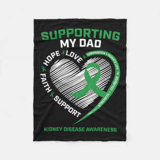 Women Kids Father Gifts Dad Kidney Disease Awarene Fleece Blanket