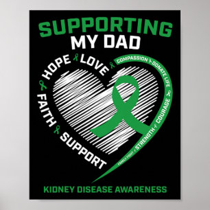 Women Kids Father Gifts Dad Kidney Disease Awarene Poster