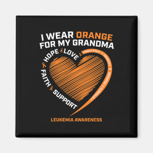 Women Kids I Wear Orange For My Grandma Leukaemia Magnet