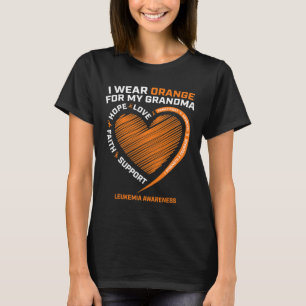Women Kids I Wear Orange For My Grandma Leukaemia T-Shirt