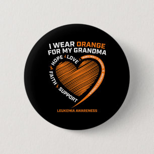 Women Kids I Wear Orange For My Grandma Leukemia A 6 Cm Round Badge