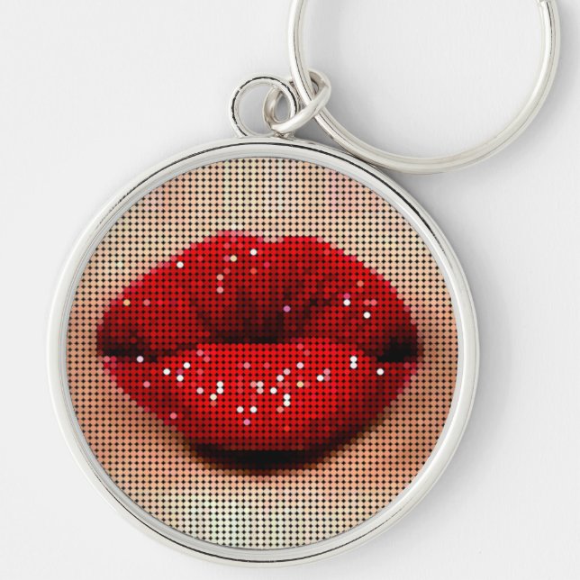 Women Kissing Lips Keychain (Front)