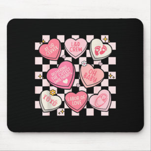 Women Labor And Delivery Nurse Hearts Candy Valent Mouse Mat