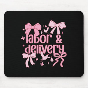 Women Labour And Delivery Nurse Grad Coquette Pink Mouse Mat