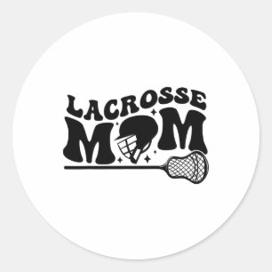Women Lacrosse Mum Lacrosse Stick Wife Classic Round Sticker