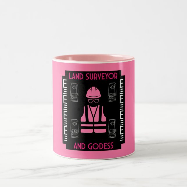 Women land surveyors Two-Tone coffee mug (Center)