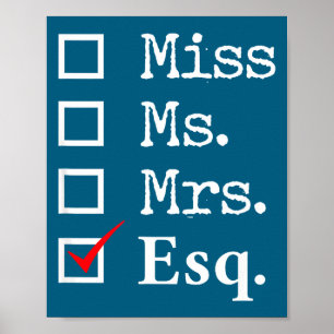 Women lawyer attorney law school graduation gift - poster