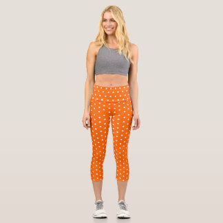 Women Leggings Capri Orange