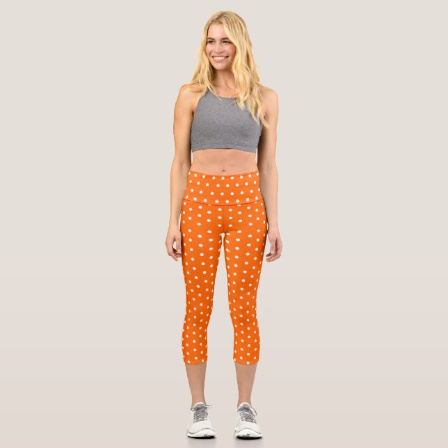 Women Leggings Capri Orange  (Front)