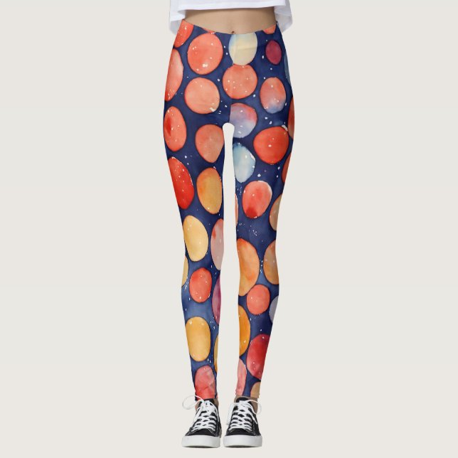 women leggings with folka dots (Front)