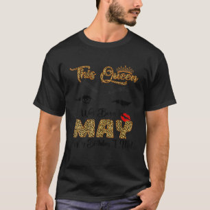 Women Leopard This Queen Was Born In May Birthday T-Shirt