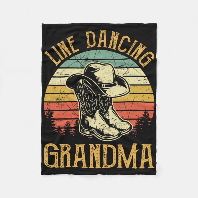 Women Line Dance Grandma Dancing Dancer Country Mu Fleece Blanket (Front)