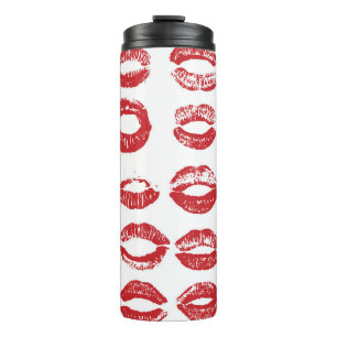 Women lips set. Hand drawn watercolor lips isolate Thermal Tumbler