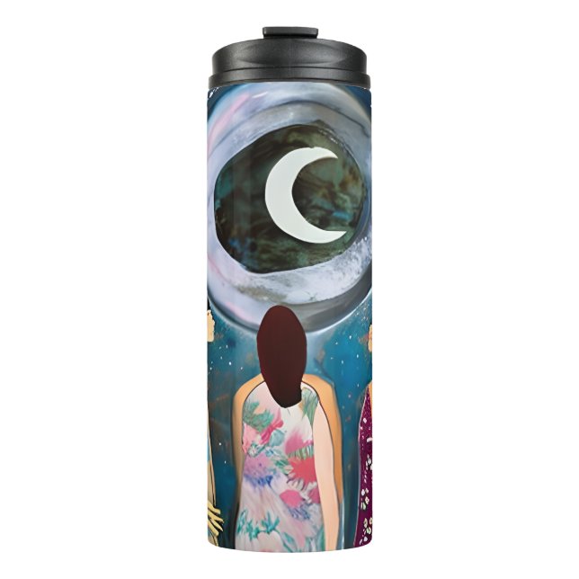 Women Looking at the Moon Artwork Thermal Tumbler (Front)