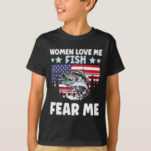 Women Love Me Fish Fear Me Men Vintage B Fishing 1 T-Shirt