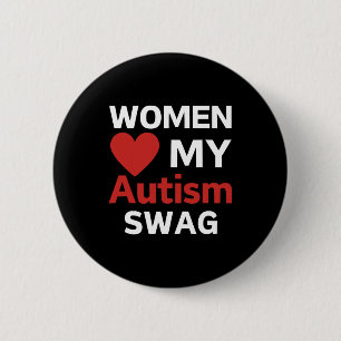 Women Love My Autism Swag Funny Girls Heart Autism 6 Cm Round Badge