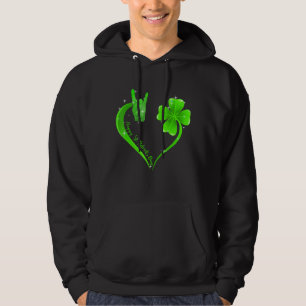 Women Love Sign Language Shamrock Happy St Patrick Hoodie