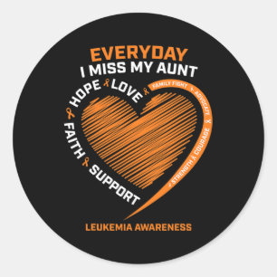 Women Loving Memory In Remembrance Aunt Leukaemia Classic Round Sticker