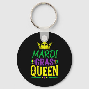 Women Mardi Gras Queen Carnival Jester Beads Parad Key Ring