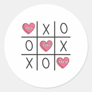Women Med Surg Nurse Valentine's Day Medical Surgi Classic Round Sticker