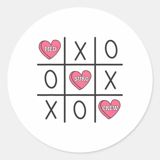 Women Med Surg Nurse Valentine's Day Medical Surgi Classic Round Sticker (Front)