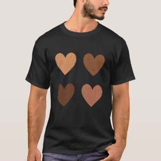 Women Melanin Hearts Black History Month Valentine T-Shirt