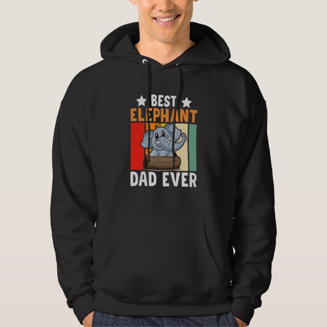 women men apparel animals best elephant dad hoodie (Front)