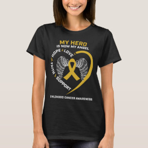 Women Men Hero Is Angel Childhood Cancer Awareness T-Shirt